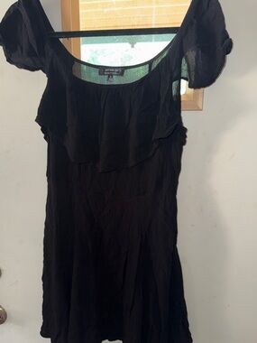 Cotton On Black Mini Dress with Ruffle Detail